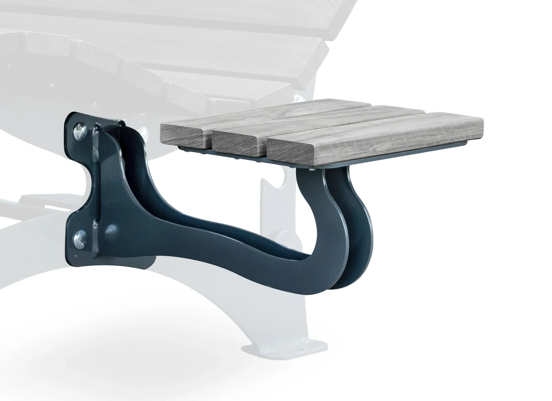 Ablagekonsole links für Waldsofa von Liegeland aus Accoya Grey, hochwertiges Zubehörmodul als Seitentisch und Ablagefläche für Panorama-Liege und Wellnessliege.