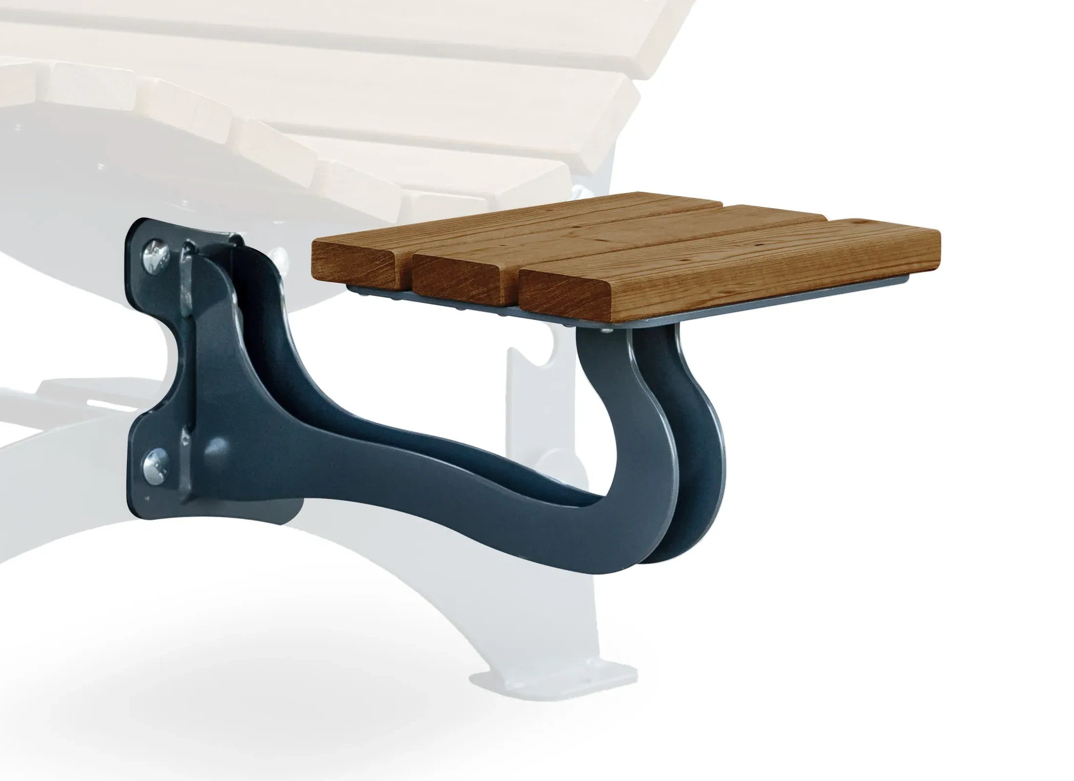 Seitentisch links für Waldsofa von Liegeland aus Thermo-Kiefer, praktisches Ansteckmodul und Beistelltisch zur schnellen Montage ohne Bohrung.