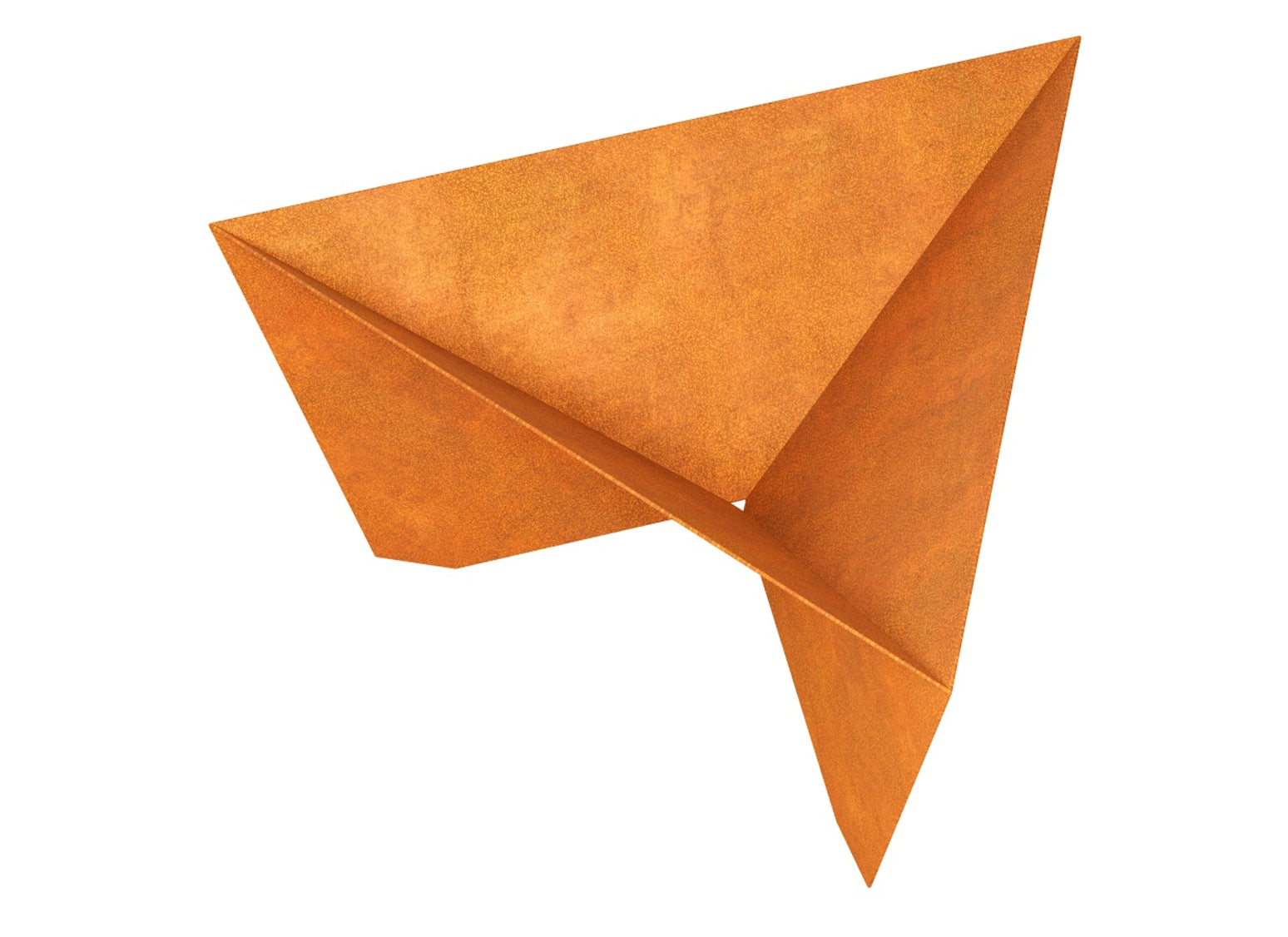 Designer-Feuerschale aus Cortenstahl mit spitzen Kanten und außergewöhnlicher Architektur, markante Feuerstelle, Feuerobjekt und stilvolle Gartenschale mit Edelrost-Patina für Terrasse und Außenbereich.