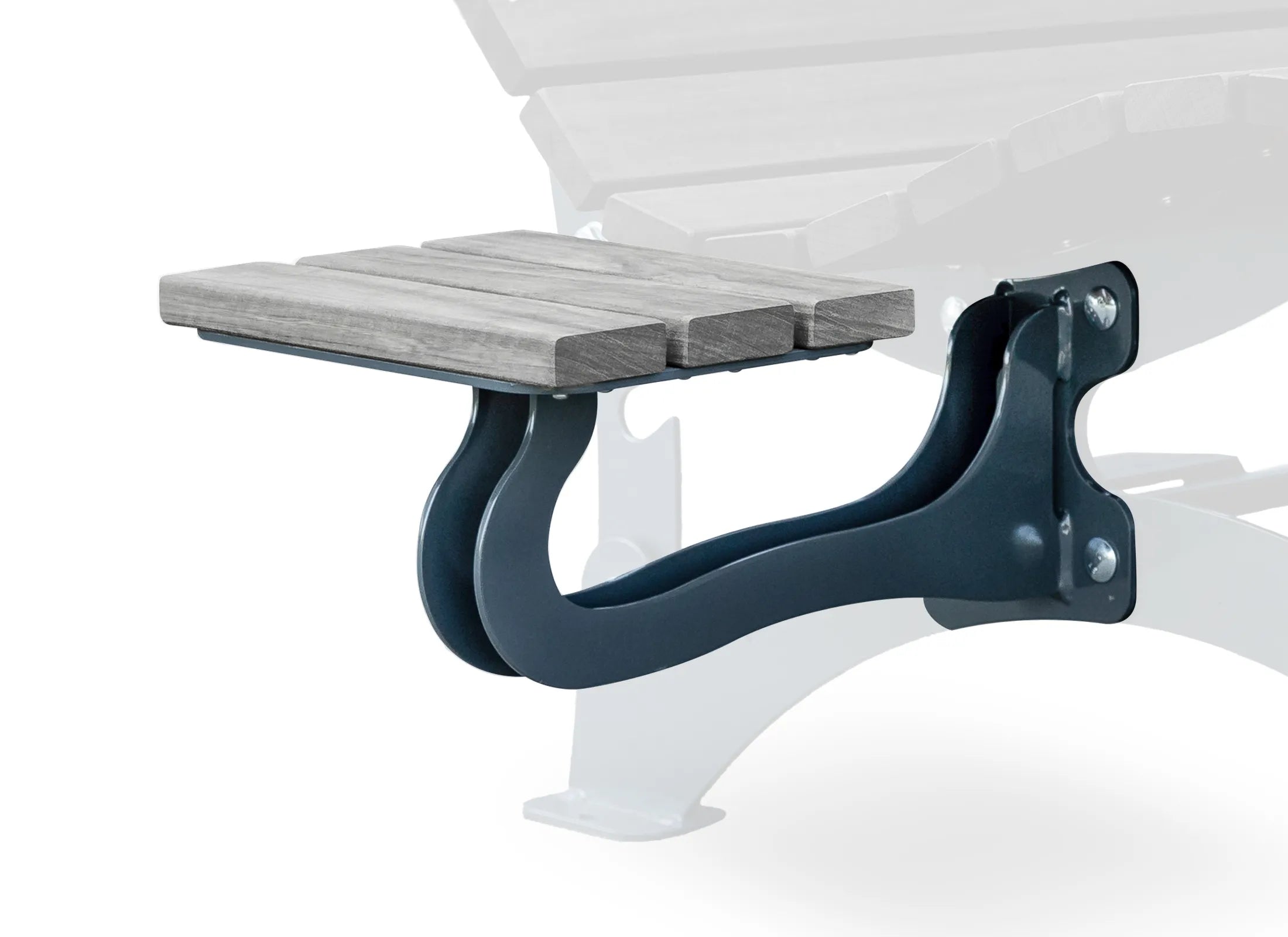 Ablageboard rechts für Waldsofa von Liegeland aus Accoya Grey, elegantes Zubehörmodul als Beistelltisch für Gartenliege und Outdoor-Doppelliege.