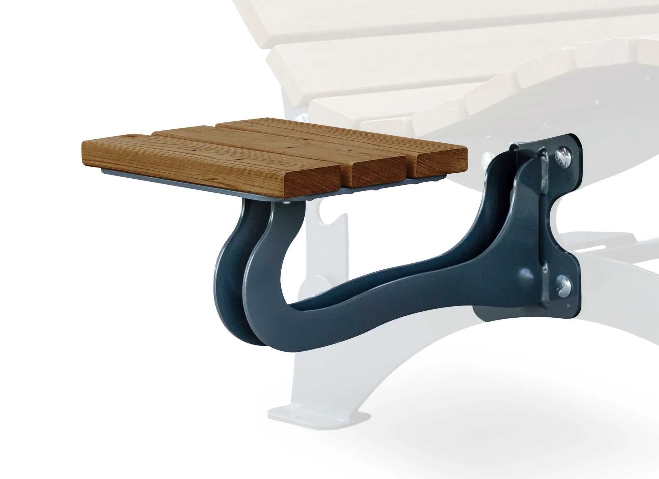 Seitentisch rechts für Waldsofa von Liegeland aus Thermo-Kiefer, langlebiges Ansteckmodul mit schneller Montage ohne Bohren.