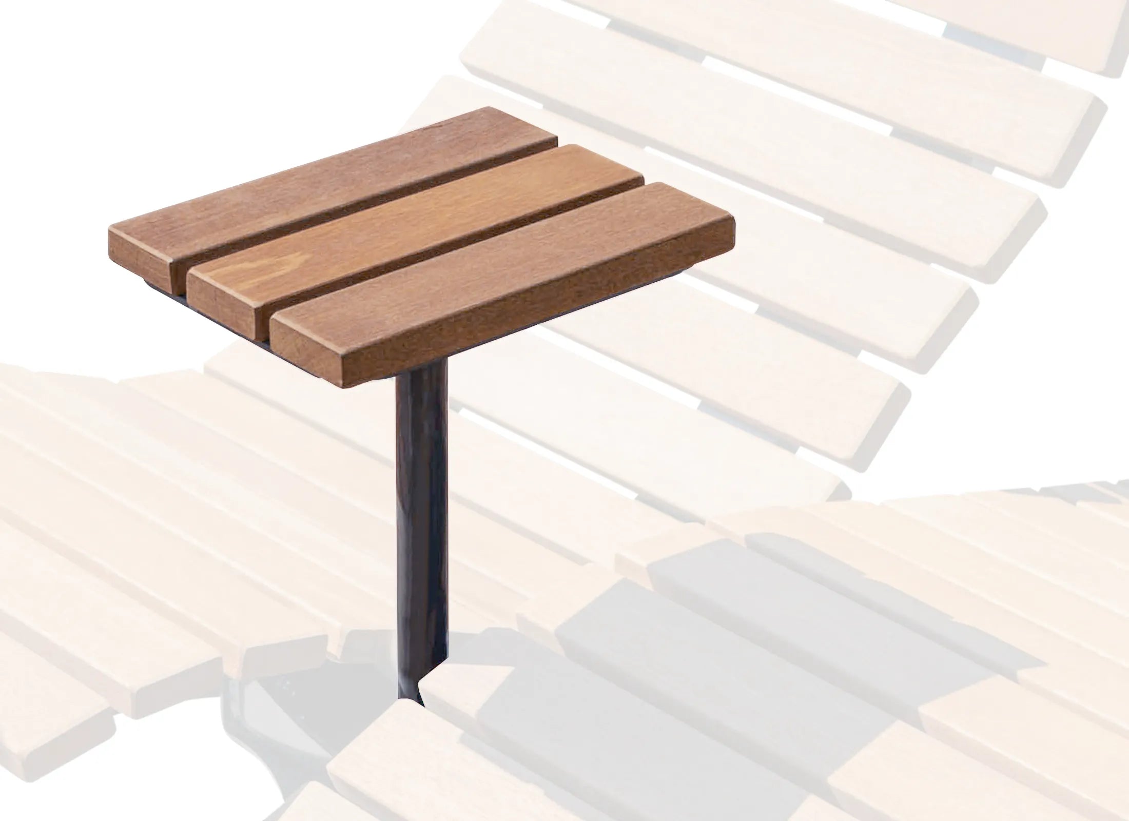 Ablagetisch für Waldsofa Gegenüberliegend – separat erhältlich, mittig montierter Beistelltisch aus Holz, passend zur Holzliege und Relaxliege, fest integriert und drehbar